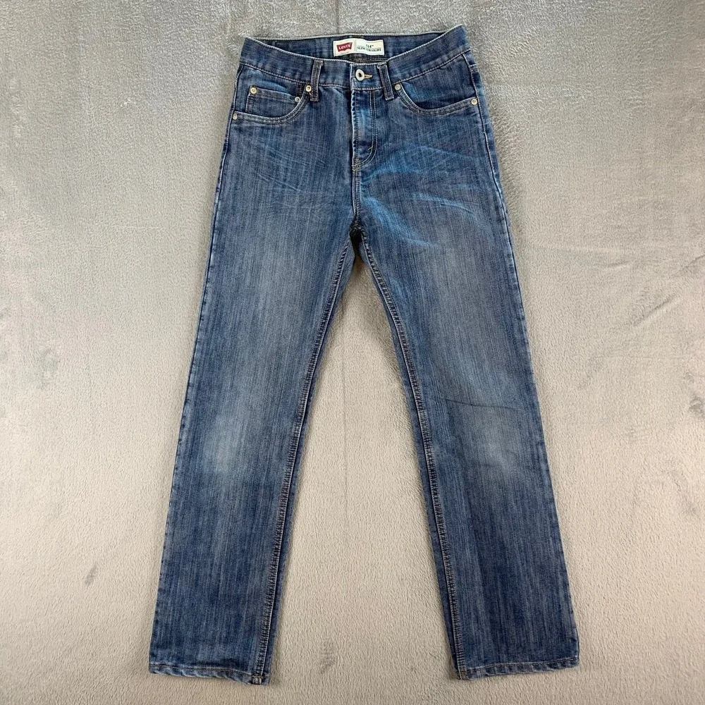 Levi's 514 Slim Straight Boys Size 18‎ Slim Blue Medium Wash Denim Jeans